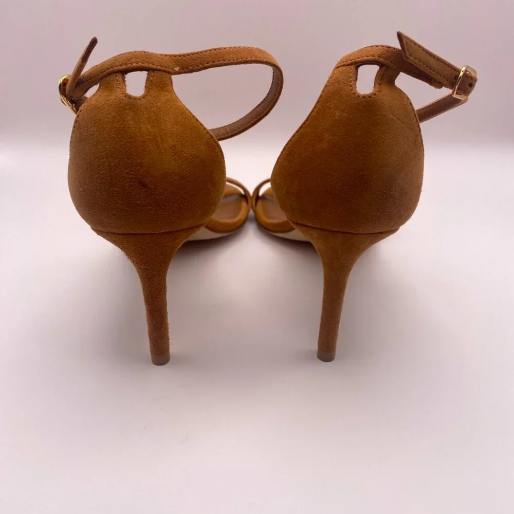 Stuart Weitzman Womens Hazel Brown Suede Strap Nudist II 75 Sandal - Picture 7 of 8